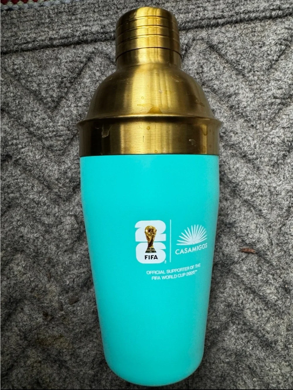 FIFA / Casamigos Teal Gold Cocktail Shaker - NWOT